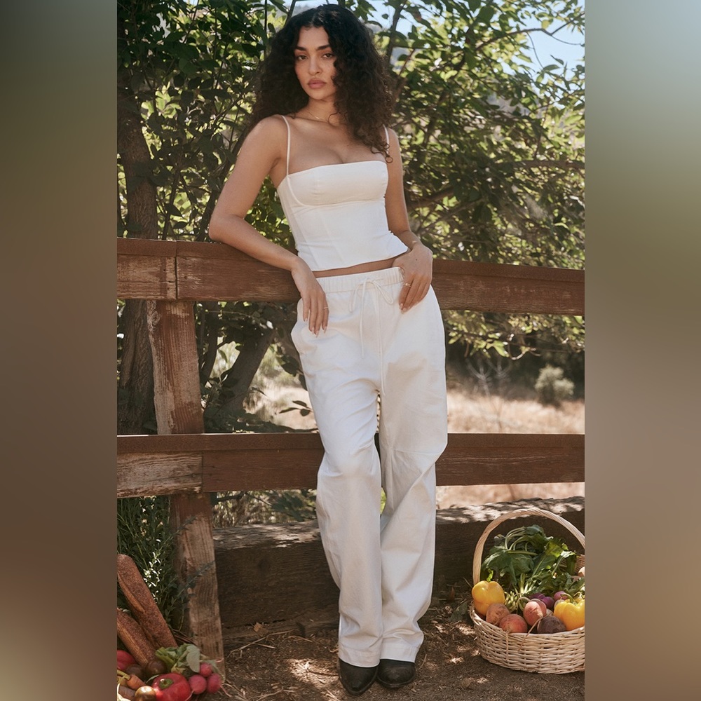 House of CB Luna White Cargo Trousers Size small